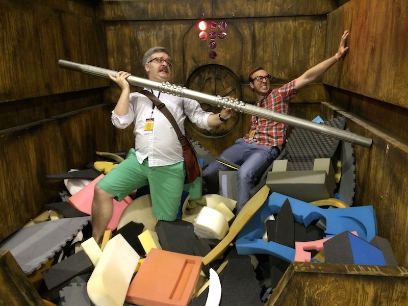 Your hosts, in a trash compactor.