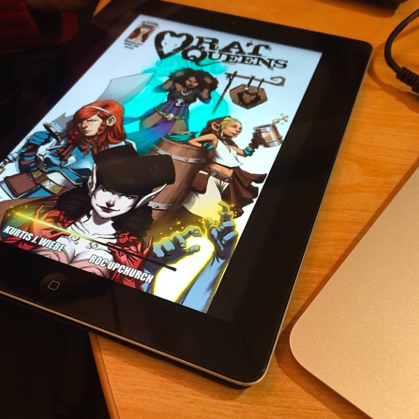 Rat Queens cover on an iPad screen